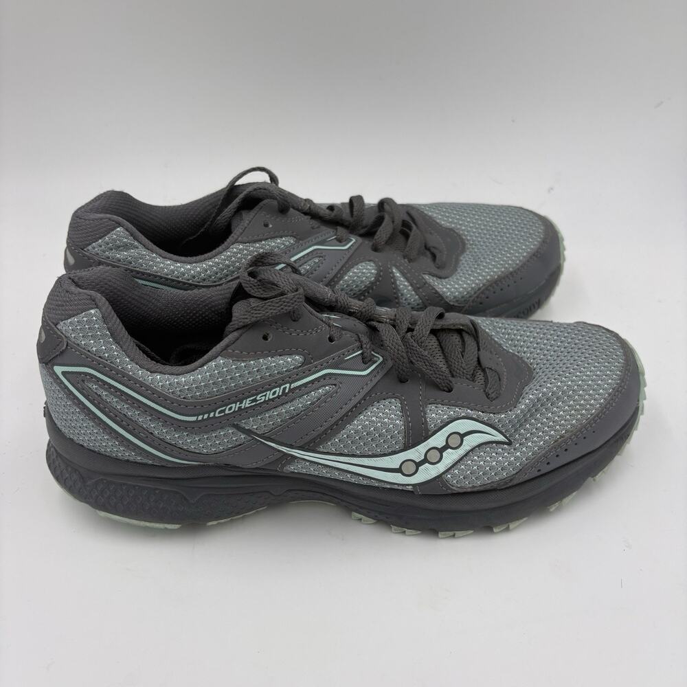 Saucony Cohesion 11 Women's Size 9 Grey And Teal Running/Walking Sneakers Used